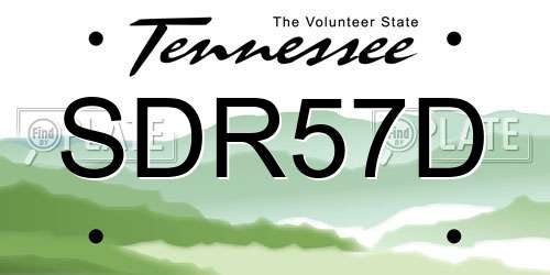 SDR57D Tennessee License Plate