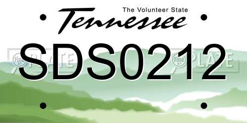 SDS0212 Tennessee License Plate