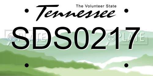 SDS0217 Tennessee License Plate