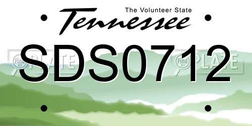 SDS0712 Tennessee License Plate
