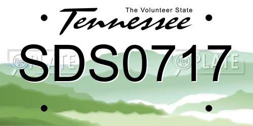 SDS0717 Tennessee License Plate