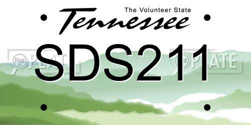 SDS211 Tennessee License Plate