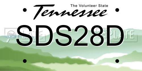 SDS28D Tennessee License Plate