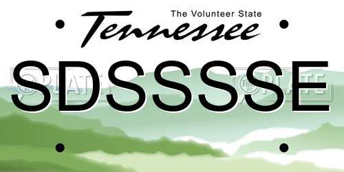 SDSSSSE Tennessee License Plate