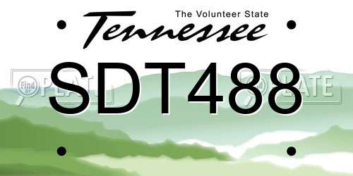 SDT488 Tennessee License Plate