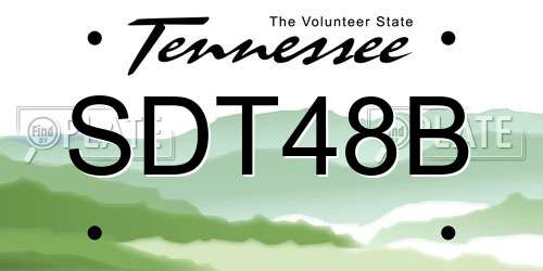 SDT48B Tennessee License Plate