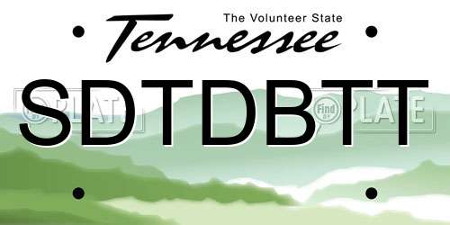 SDTDBTT Tennessee License Plate
