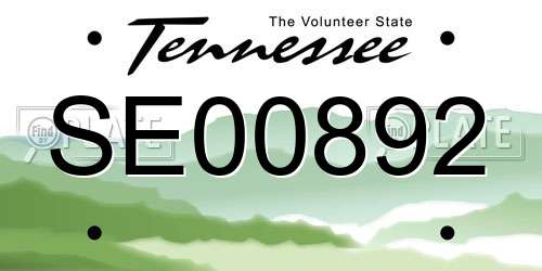 SE00892 Tennessee License Plate