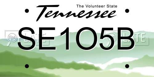 SE1O5B Tennessee License Plate