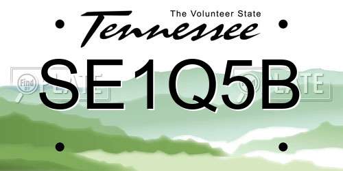 SE1Q5B Tennessee License Plate