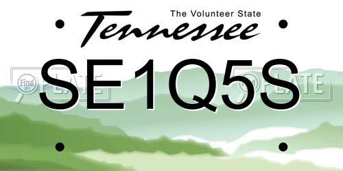 SE1Q5S Tennessee License Plate