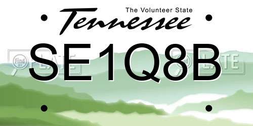 SE1Q8B Tennessee License Plate