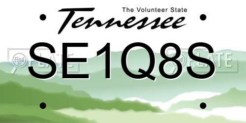 SE1Q8S Tennessee License Plate