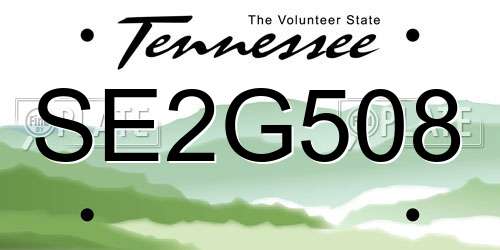 SE2G508 Tennessee License Plate