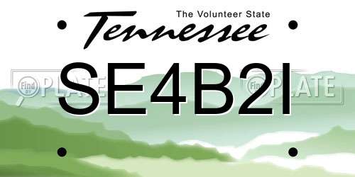 SE4B2I Tennessee License Plate