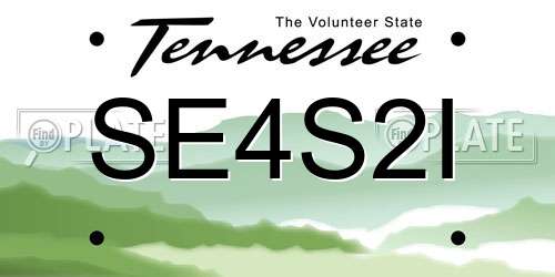 SE4S2I Tennessee License Plate