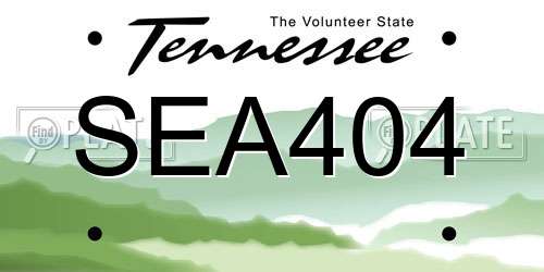 SEA404 Tennessee License Plate