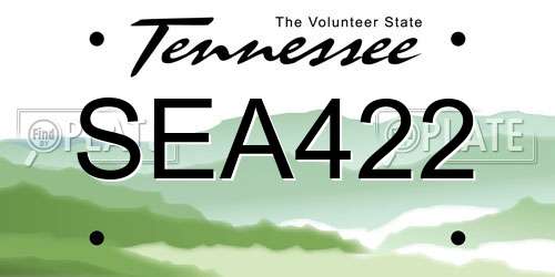 SEA422 Tennessee License Plate