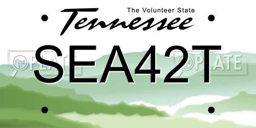 SEA42T Tennessee License Plate