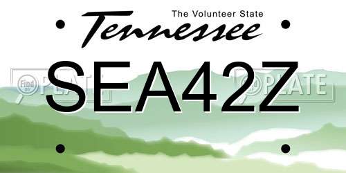 SEA42Z Tennessee License Plate