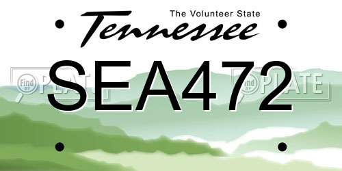 SEA472 Tennessee License Plate