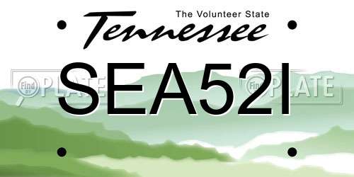 SEA52I Tennessee License Plate