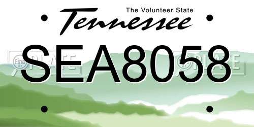 SEA8058 Tennessee License Plate