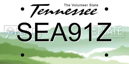 SEA91Z Tennessee License Plate