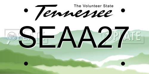 SEAA27 Tennessee License Plate