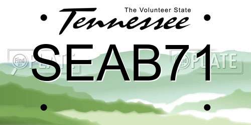 SEAB71 Tennessee License Plate