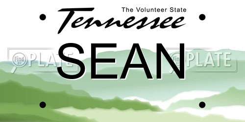 SEAN Tennessee License Plate