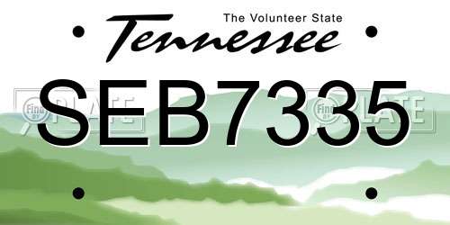 SEB7335 Tennessee License Plate
