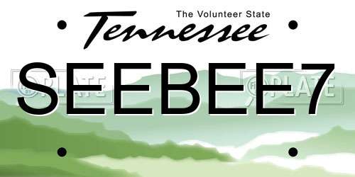 SEEBEE7 Tennessee License Plate