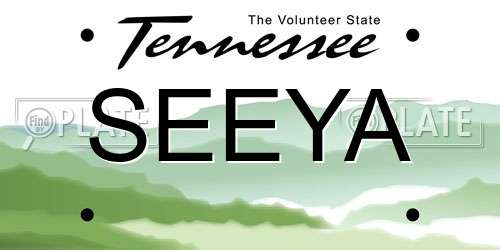 SEEYA Tennessee License Plate