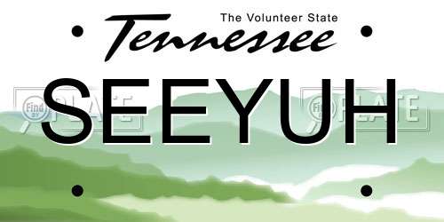 SEEYUH Tennessee License Plate
