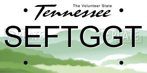SEFTGGT Tennessee License Plate