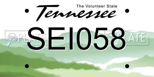 SEI058 Tennessee License Plate