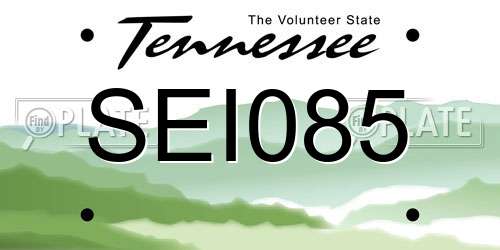 SEI085 Tennessee License Plate