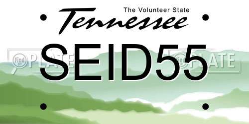 SEID55 Tennessee License Plate