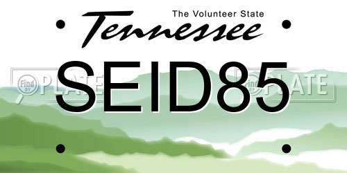 SEID85 Tennessee License Plate