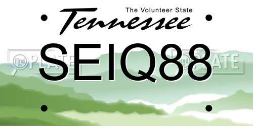 SEIQ88 Tennessee License Plate