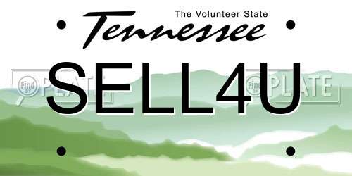 SELL4U Tennessee License Plate