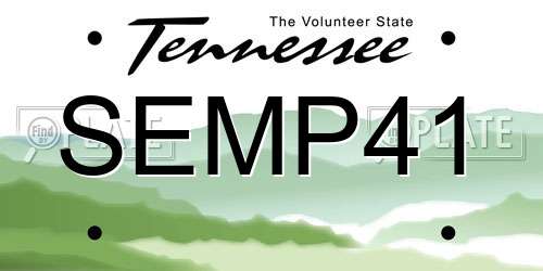 SEMP41 Tennessee License Plate