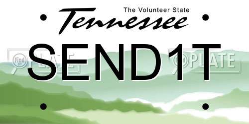 SEND1T Tennessee License Plate