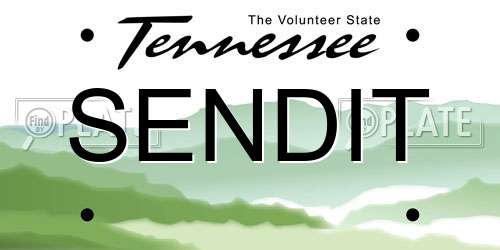 SENDIT Tennessee License Plate