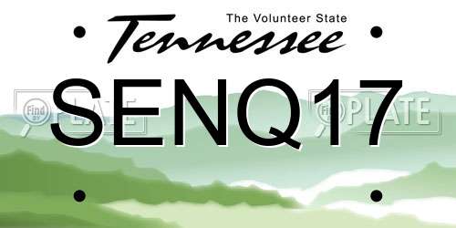 SENQ17 Tennessee License Plate