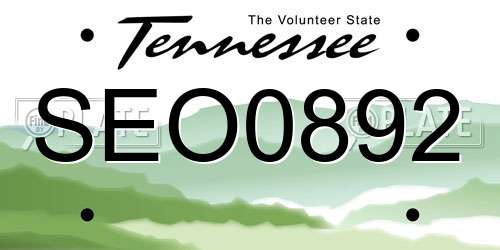 SEO0892 Tennessee License Plate