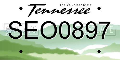 SEO0897 Tennessee License Plate