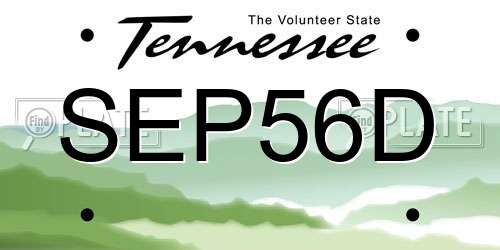 SEP56D Tennessee License Plate