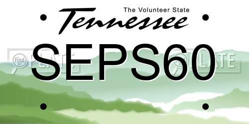 SEPS60 Tennessee License Plate